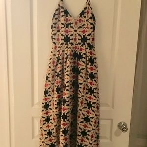 H&M Print Tea Length Dress
